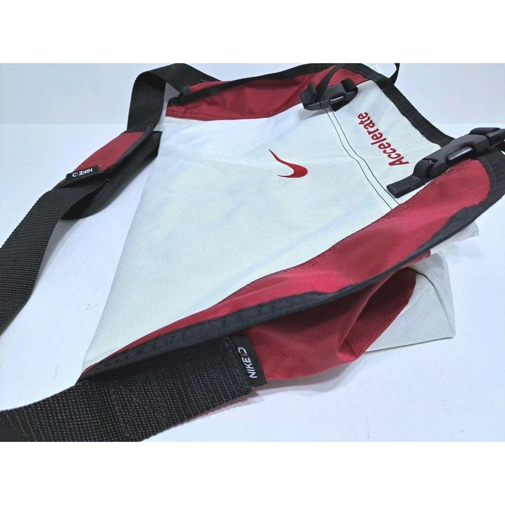 Nike ID Messenger Crossbody Bag White Red Black Tech Nylon Accelerate